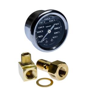 100-erp-fpg46100bk Vms Racing 0-100 Psi Liquid Filled Fuel Pressure Gauge With Adapters Kit In B