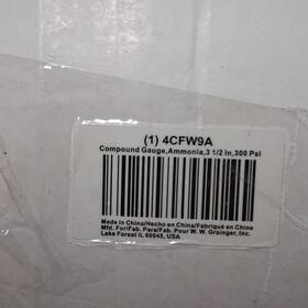 4cfw9a W.w. Grainger Compound Gauge Ammonia 3.5 In Face 300 Psi Bottom Mount
