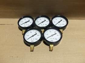 1712808 Wal-rich New Lot Of 5 Pressure Gauge 3-1/2 Inch Dial 0-100psi Flawed Ak