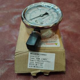 Wtpg25-lm-0-100x Wallace & Tiernan 2-1/2 Inch Pressure Gauge Stainless Steel Internals Liquid Filled 0-100 Psi Ss Lm Lf