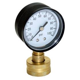 Water Source 313049235235 Pressure Test Gauge 100 Psi Glass Casing Connects To 3/4 Inch Male Hose Bib Water Source 313049235235 Pressure Test Gauge 100 Psi Glass Casing Connects To 3/4 Inch Male Hose Bib