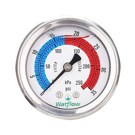 Wg002 Watflow 2 Inch Dial Pool Filter Pressure Gauge Glycerine Filled Wat