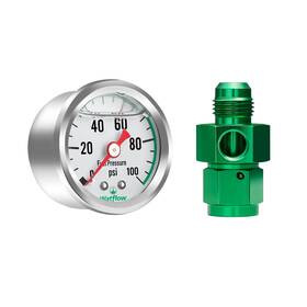 Wg022 Watflow 0-100psi With An 6 Fuel Pressure Take Off Fitting Adapter Aluminum 1.5 Inch Dial