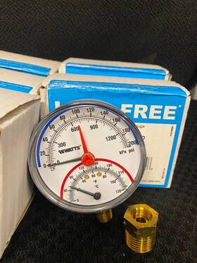 0121665 Watts 0121660 5 Pcs. Pressure And Temperature Gauge