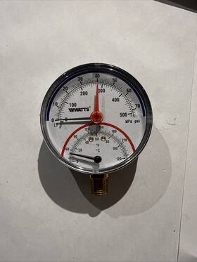 Dptg1-3-0-50 Watts New 1/4 Inch Temperature And Pressure Gauge 0-50psi 32-248 F