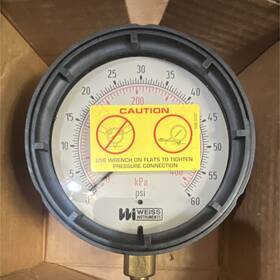 Lf4ugy1-060-4l Weiss Instruments 0-60 Psi Pressure Gauge 4in Dial 1/4in Side/bottom
