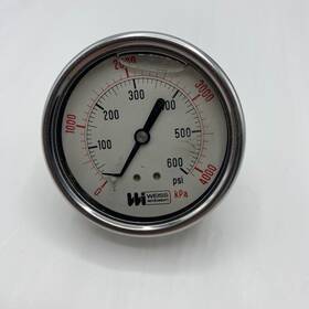 Lf251-600-4b Weiss Instruments Pressure Gauge 0-600psi 1/4 Inch Npt Flanged