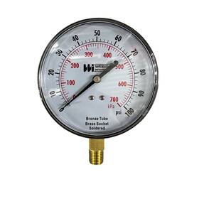 Tl40-100-4l Weiss 0-100psi 4 Inch Face 1/4 Bottom Mount Pressure Gauge