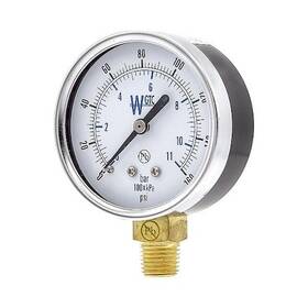 25tl4pew-pbf Weksler Pressure Gauge 1/4 In Npt Bottom Location