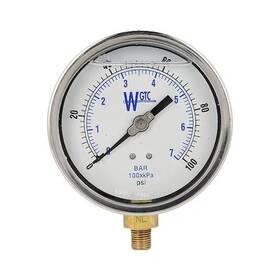 401l4pdw-pbf Weksler Pressure Gauge 1/4 In Npt Bottom Location