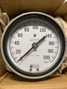 6685-00-872-4745 Weksler Weskler 4 1/2 Inch Gauge 0-200 Psi Sa24-3php-rwbx Nos Military Surplus