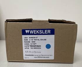 Weksler Aa442ph2lw 4-1/2in Royal Pressure Gauge 0-200 Psi 1/2in Npt Side/bottom