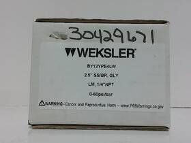 By12-ype4-lw Weksler By12ype4lw 63mm 2-1/2 Inch 0-60psi 1/4 Npt Glycerin Filled Pressure Gauge