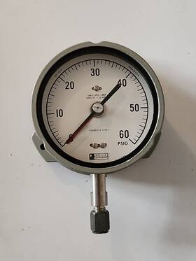 Sa53-3pef-lwbx Weksler Instruments Pressure Gauge Model 0-60psi Ss Tube Nos