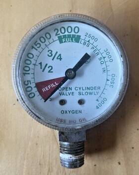 Mg-23 Western 2.36 Inch 0-4000 Oxygen Pressure Gauge