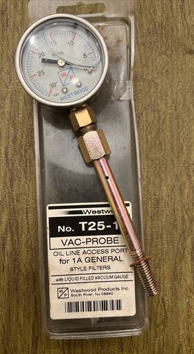 L20-ssb-v00 Westwood Vacuum Gauge T25-1 Stainless Steel Case Liquid Filled 30 Hg/0 Psi