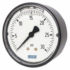 113.13.25.vac.b Wika Vacuum Gauge -30 To Psi 1/4 In Mnpt Black