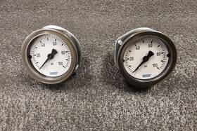 4231384 Wika Pressure Gauge 0-100 Psi. 1/8 Inch Npt Brass Conn. 2 Face Rear Threads U-clamp