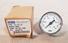 4232910 Wika Wikai Bourdon Tube Pressure Gauge 111.12 1.5 Inch 100 Psi 1/8 Npt Cbm