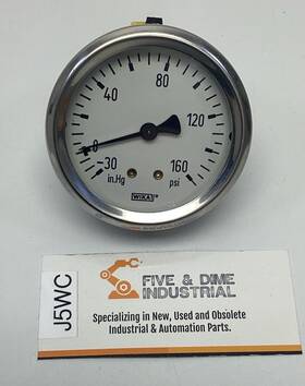 4270801 Wika 2-1/2 Inch -30inhg- 160 Psi Gauge Brass 1/4 Npt Center Back Middle