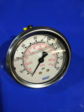 50241249 Wika 2-1/2 Inch Pressure Gauge Stainless Steel Case Liquid Filled Back Mnt 0-160 Psi