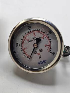 10312078 Wika 50919423 Pressure Gauge 233.53 2.5 Inch 400 Psi / Bar 1/4 Npt Cbm Bhi
