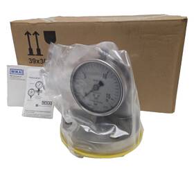 52310124 Wika Sealed 432.50 Diaphragm Pressure Gauge 2 Inch Cnx 16bar Cl150 Rf Ptfe Sil