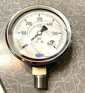 56455157 Wika Pressure Gauge To 600 Psi 9833727 1/2npt Lm 4 Inch Filled