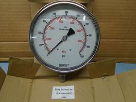 7719273 Wika Nos Wet 6 Inch Pressure Gauge 0-1000 Psi / Kpa 1/2 Lm Ss 232.30 I68