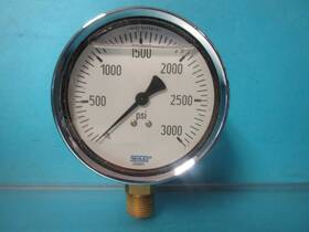 810088p9 Wika New 3000 Psi 4 Inch Pressure Gauge 1/2 Npt 316 Stainless Liquid Filled