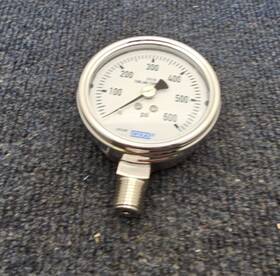 8101lfow Wika Liquid Filled Gauge 0-600 Psi 316 Ss Tube And Connection