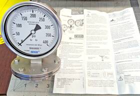8549176 Wika 433.50 4 Inch Liquid Filled Diaphragm Pressure Gauge 400psi With Overload Safety B8s2