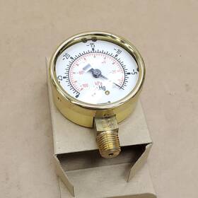 8735980 Wika Brass Vacuum Gauge 0-30 Inch Hg 2.5ftft Npt Bottom Mount - New