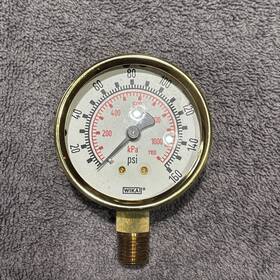111.10b Wika 8736251 Brass 2.5 Inch Pressure Gauge 160psi Npt Bottom Stem - New