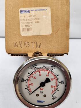 9692210 Wika Pressure Gauge 0-1000 Psi 1/4 Inch 2.5 Diameter