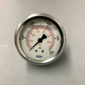 9692253 Wika Fluid Filled Pressure Gauge 5000psi 1/4 Inch B386