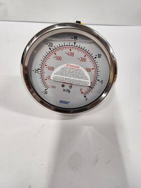 9694239 Wika / 4 Inch Face 1/4 Vacuum Gauge Brand New