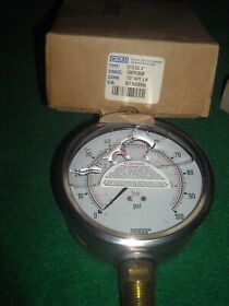 9734355 Wika 213.53 4inch 1/2inch Npt Lm 100 Psi Liquid Gauge New