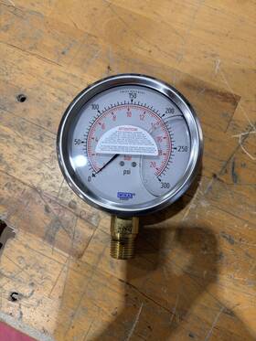 9734371 Wika New - Pressure Gauge 0-300psi 1/2 Inch Npt Lower Mount
