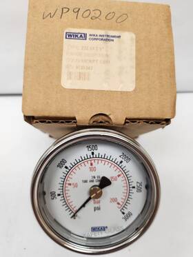 9735343 Wika Pressure Gauge 0-3000 Psi 1/4 Inch 2.5 Diameter
