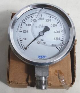 9737189 Wika Pressure Gauge 233.53 4 Inch 5000psi 1/2 Npt Lm