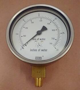 612.20.4 Wika 974740 New Tested 0-30 Inch /mmh20 4 In 1/4 Npt Pressure Gauge