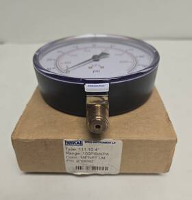 9768092 Wika Pressure Gauge 9768092. Type 111.10 4 Inch 100psi 1/4 Npt Lm
