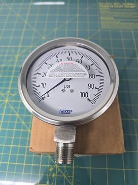 9768548 Wika Instrument Lp 100psi 1/2 Inch Npt Lm P/n Type 232.53
