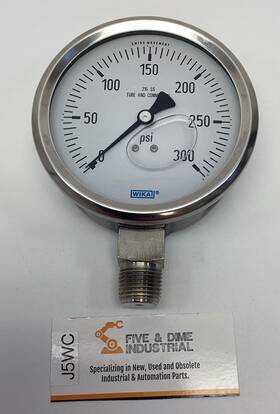 9768572 Wika Type 232.53 4 Inch 0-300 Psi Pressure Gauge 1/2 Npt Lm Filled