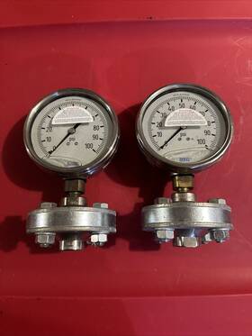 9768700 Wika 2x Pressure Gauge 100 Psi Stainless Steel 1/4 Inch Npt 3.5 316ss Seal