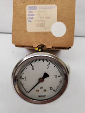 9797314 Wika Pressure Gauge 15 Psi 1/4 Inch 2.5 Diameter