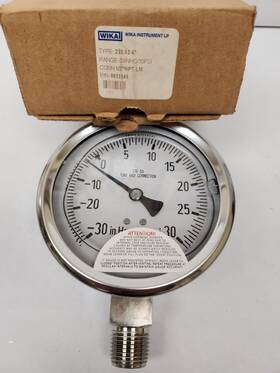 9833345 Wika Pressure Vacuum Gauge -30/0/30 1/2 Inch 4 Diameter