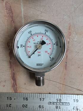 232-54-2.5 Wika Instruments Inch Pressure Gauge 1/4 Npt 1500psi Bar 9735199 - New