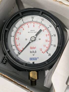 Wika Instruments 4217080 Low Pressure Capsule Gauge 4.5 Inch 20 H2o 12 Oz/in2 1/4 Npt New